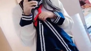 Crossdresser sissy jerkoff solo