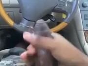 Jacking off my bbc in the car tease 