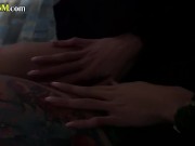 CFNM babes giving tugjob to submissive dude 14/16