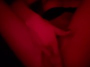 Sexy Ebony Plays In LED Lights 