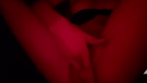 Sexy Ebony Plays In LED Lights 