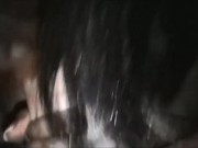 Ebony wife is excited to suck her husbands dick and happily takes his cumshot in her mouth 14/16