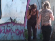cruel melady and cindy train slave joschi public clean their boots 10/16