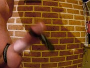 New cock ring and hands free cumshot!