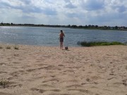 Cum inside pussy stranger blonde on beach with close up creampie 1/16