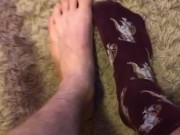 Taking of my socks after a skate sesh VERY HOT (bs 50-50 landed on big box)