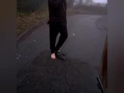 Naked walk in street 