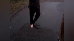 Naked walk in street 