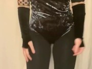 Sensual curvy PAWG w perfect tits and a huge ass trashy seductive striptease, velvet and fishnets 2/16