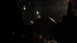 月明かりに照らされながら車内オナニー