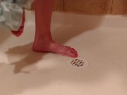 Soaping up my sexy feet