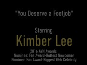 Thankful Sugar Baby Kimber Lee Strokes Your Cock With Her Oiled Up Feet 1/16