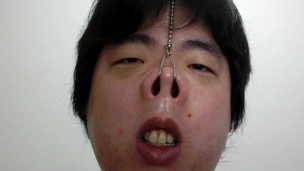 Nose hook masturbation５