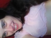 Brunette Brown Eyed Little Doll Dolly PinkMoonLust Flirts With Girls While Wearing a Cute Pink Tutu