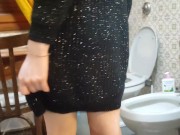 Cum on hairy pussy in the bathroom 6/16