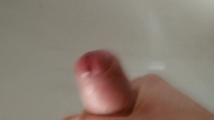 Guy with small dick has massive cumshot