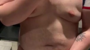 Big Guy Shows Off Thick Dick in the Gym Locker room