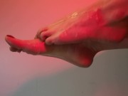 Close Up Feet Fetish Fake Cum ASMR