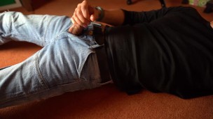 Horny guy Jerk off in Jeans