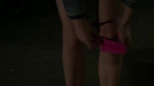 Public Upskirt no panties in the park - booty and pussy flashing