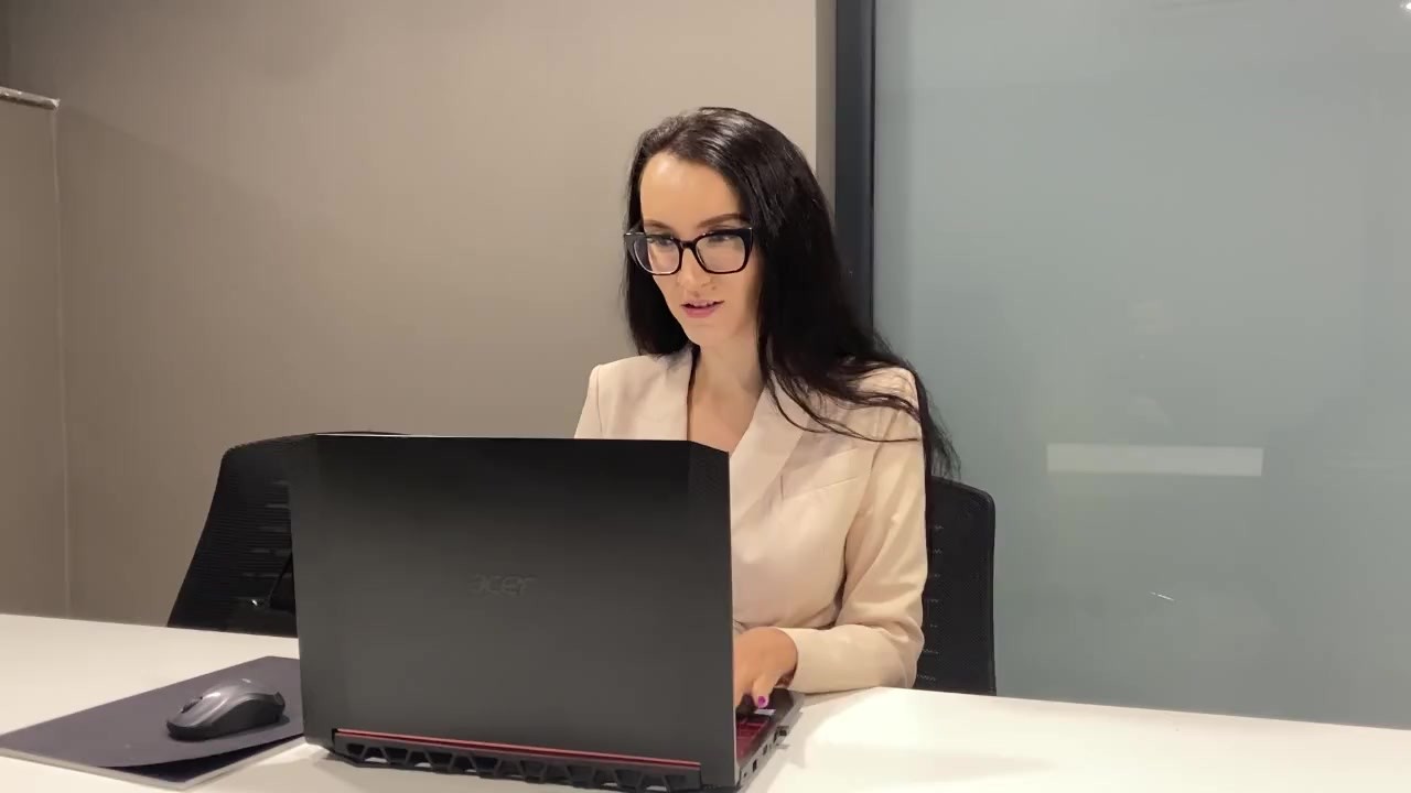 The Secretary Masturbation - Lustful secretary masturbates under the desk in the office - RedTube