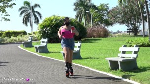 Excessive Bounce Bra Problems In Slowmo While Running On My Jump Boots | Destiny Starr