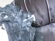 Cummybush HELPING HAND CUM - gloved milf gives cfnm handjob- sticky jizz shoots all over her clothes 16/16