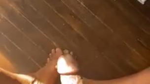 Hung Black Jock Jerks His Big Dick & Cums On Feet
