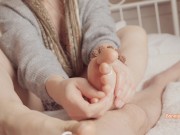 Couple has intense and intimate evening sex for the camera - Footjob 1/16