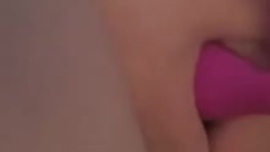 Teasing myself with a dildo and my fingers 