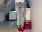 Desperate Pee in Jeans in Kitchen next He Pee on My Ass Tits and in Mouth 5/16