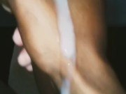 Stroking BBC with Surprise Huge Cumload