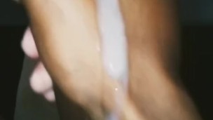 Stroking BBC with Surprise Huge Cumload