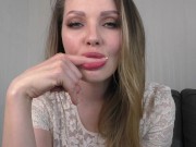 Sensual mouth tease hot finger sucking 15/16