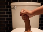 Latina rides Big Black Dildo and cums multiple times While Parents in Next room(Female Orgasm) 4/16