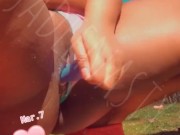 Ebony SLUT Creams Outside 11/16