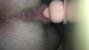 Wet ftm pussy rides dildo