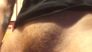 Trans guy masturbating with dildo