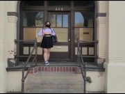 Walking Downtown in a See Through Top - Flashing
