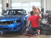 RIM4K Milf budding mechanic with rimming at workplace 3/16