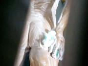 VOYEUR Wife during Shower PEE # Let's Spy and PEEP together ;) 3/16