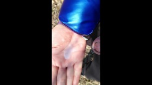 Precum play , cum into own hand and eating own cum