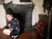 Awesome blowjob made by a blonde sexy bomb with black High heels and collage jacket! (No anal) 10/16