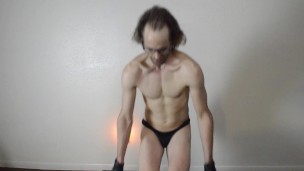 Cam Crest Works Out With Dumbells