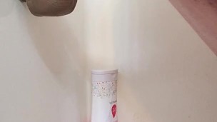Horny tattooed wife shower play BBC dildo