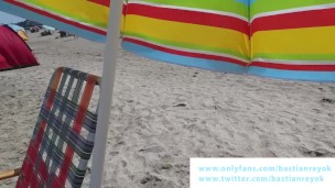 showing big dick on public beach