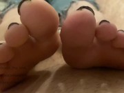 Chastity femdom foot tease, frustrated in his cock cage (Preview/Teaser) 10/16
