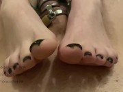 Chastity femdom foot tease, frustrated in his cock cage (Preview/Teaser) 11/16