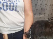 Курю сигарету, плюю ей в рот, даю пощечины и пососать палец - IkaSmokS 12/16