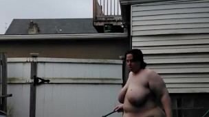 Naked in the rain